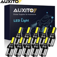 AUXITO 10Pcs Car Interior Light T10 168 2825 194 LED Bulb 6000k White W5W LED Auto Lamp 12V For Toyota Corolla 150 Camry 40 CHR