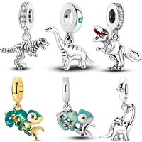 Charms 925 Silver Chameleons And Dinosaurs Charms Beads Fits 3mm Original Bracelet Necklace Womens DIY Fine Jewelry Gifts Hot
