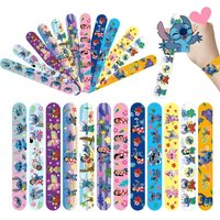 12-36PCS Lilo&Stitch Toys Stitch Wristbands A Aariety Of Anime Doll Characters Children Pat Circle Educational Birthday Gifts