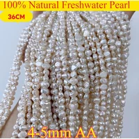 4-5mm AA Lustrous Natural Freshwater Pearl White Orange Purple Irregular Bead Jewelry Make DIY Necklace Bracelet Women Wedding