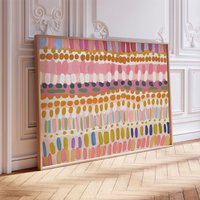 Colourful Pastel Trendy Aesthetic Art Poster Abstract Colour Block Home Decor Printing Living Room Canvas Painter Home Wall A