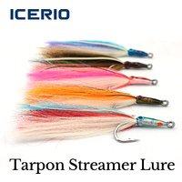 ICERIO Saltwater Tarpon Fly Streamer Lure - 3D Eyes UV Flash Fibers Strong Hook for Tarpon GT Snook Fly Fishing