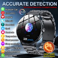 2026 New Laser Therapy ECG+PPG Smartwatch AI Q&A Sapphire Glass Screen Heart Rate Blood Lipid Uric Acid Health IP68 Smart Watch