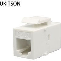White Color Pass Through RJ11 CAT3 Connector Female To Female Phone Plug Telephone Extender Keystone Jack Socket Insert Kit