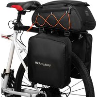 Sac de porte-vélo 3 en 1, sac de coffre étanche, sac de siège arrière de vélo, sac isotherme avec 2 sacs suspendus latéraux, sac de bagages de chargement de cyclisme