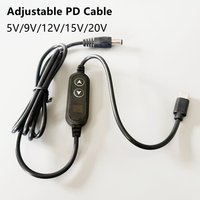 Type C To DC Power Boost Cable DC 5V/9V/12V/15V/20V Adjustable Voltage PD Fast Charging Cable For Router Laptops