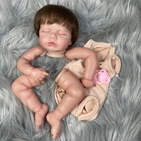 20Inch Painted Reborn Doll Kit LouLou With Rooted Hair and Cloth Body Unassembled DIY Doll Parts Toy
