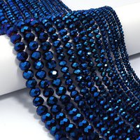 3 4 6 8 10mm Sapphire Faceted Crystal Beads Glass Spacer Beads For Jewelry Making DIY Handmade Bracelets Necklace Accessories