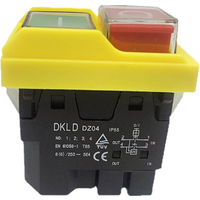DZ04 4 pins Waterproof Electromagnetic Push Button Switches Start Stop Switch for Grinding Machine 250VAC 8(6)A