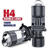 H4 Lens Headlights 160W 90000LM Auto Lamp Mini Lens LED 9003 HIB2 Bulbs Car Motorcycle Dual Projector Len LED Automotive 12V 24V