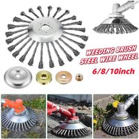 LUSQI 6/8/10IN Steel Wire Wheel Universal Garden Weeding Brush Removal Rust Weed Brush Cutter Head Lawn Mower Brush Cutter Tools