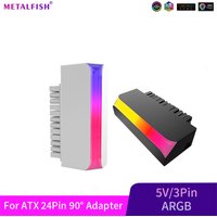 METALFISH ATX 24Pin ARGB 90°Adapter For DIY Motherboard 24Pin Modular Power Supply Cable Mounting Accessessory