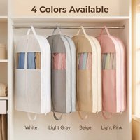 Antibacterial Mildewproof Garment Dust Cover Fabric Visible Window Smooth Metal Zipper for Suit Coat Seasonal Clothing Storage