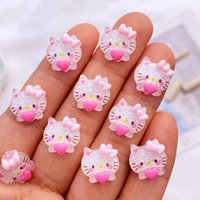 20Pcs New Cute Resin 12mm Mini Shiny Little Cat Flatback Ornament Jewelry Making Manicure Hairwear Accessories