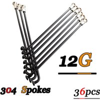AliExpress 36 Pcs Bicycle Spokes & Nut 12G(2.55mm)108/112/127/136/176/200/202/211/213/225MM Bike 304 Stainless Steel Electric DELT
