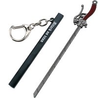 12cm Eren Jaeger Levi Ackerman Sword Model Keychain for Men Attack on Titan Stereomotor-Sword with scabbard Full Metal Key Ring