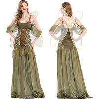 Halloween Fantasia Fancy Dress Fairy Cosplay Costume Party Adult Women Cosplay Angel Elf Flower Fairy Tale Green Forest