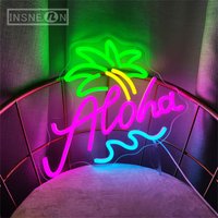 Aloha Neon Sign Hawaii Tropical LED Neon Light Summer Beach Bar Party Decor Hello Summer Restaurant Open Welcome Neon LED Sign