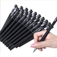 10Pcs/Set Students Gel Pen Set 0.5mm Black Ink Refill Gel Pen Bullet Tip For School Office Gel Pen Supplies Stationery Accessory