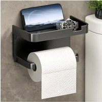 1PCS Tissue holder for Wall-Mounted, Non-Porous Multi-Functional with Shelves And Phone Rack Bathroom Tissue Roll Dispenser