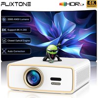 Flixtone E900 MINI Portable Projector 8K 4K full hd Projector Video HDR10 3G 64G 2000 ANSI Android Home Theater Cinema Beamer