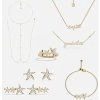 CY Silver High Quality 2024 New Starfish Necklace Earrings Ring Bracelet For Women Luxury Designer Jewelry Free Shipping