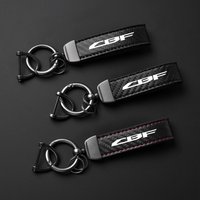 For HONDA CBF 1000 600S 500 600 CBF500 CBF600 CBF1000 Motorcycle Keyring Carbon Fiber Textured Keychain Metal CarbonLeather Logo