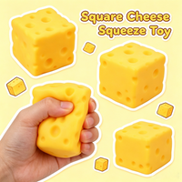 Squishy Square Cheese Squeeze Toy Slow Rebound Push Stress Relief Sensory Soft Cheese Cube Fidget Toy Daily Relaxation Present