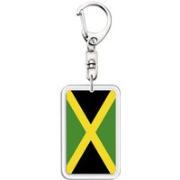 Jamaica Flag Acrylic Keychain Patriotic Key Ring Bag Charm Pendant