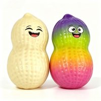 Cute Peanut Squishy Toy Slow Rising Soft TPR Stress Relief Fidget SqueezeToy Mini Food Decompression Sensory Toy Kids Party GifT