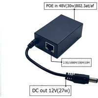 48V to Active Isolated PoE Splitter IEEE802.3af/at DC out 12V 27w 2.5G/10/100/1000M