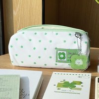 1Pcs Four-Leaf Clover Kitten Pencil Case For School Office Travel Storage Large Capacity Cute Cosmetic And Stationery Organizer