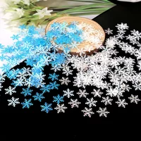 300Pcs 2CM Mini Snowflake Ornament Christmas Decorations Snowflakes Christmas Craft for DIY Craft Xmas Winter Party Table Decor