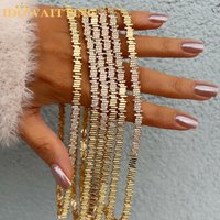 New Iced Out Bling Rectangle 5A Cubic Zirconia Paved Choker Necklace Multi Short CZ Bar Charm Fashion Women Girl Jewelry