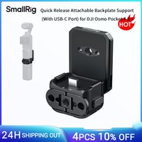 SmallRig Quick Release Attachable Backplate Support With USB-C Port for DJI Osmo Pocket 4 & 3 with Folding 2-Prong Mount -6359