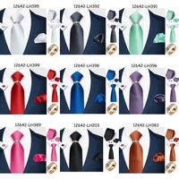 Formal classic men's tie, handkerchief, cufflinks, and collar ring 4-piece set, a must-have accessory for men's suits, suitable