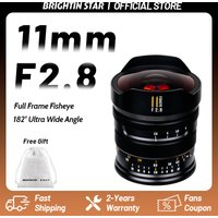 Brightin Star 11mm F2.8 II Markii Full Frame 182 Ultra Wide Angle Fisheye MF Manual Lens for Sony E Nikon Z Canon EOS R Sigma L