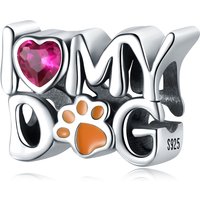 PANPOKI 925 Sterling Silver Animal And Pet Paw Prints Bead Original Pendants Bracelet Necklace Charm Party Birthday DIY Gifts