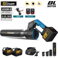 Gisam 200M/S 2 w 1 Bezszczotkowy Turbo Wentylator Bezprzewodowy Elektryczny Dmuchawa Powietrza Jet Fan Narzędzie do Odkurzania Śniegu i Kurzu Kompatybilne z Akumulatorami Makita