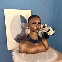 Realistic Mannequin Head Female Mannequin Head with Shoulder for Hats Wig
