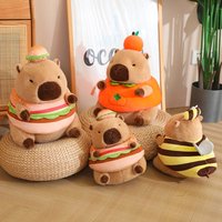 Creative Dressing Style Capybara Plush Doll Hamburger Bee Sandwich Clothing Can Be Taken Off Kawaii Home Decor Stuffed Toy Gift