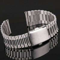 Universal Straight End Watch Band 12 14 16 18 20mm Solid Stainless Steel Two-Tone Metal Bracelet Replacement Strap