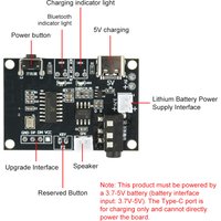 5W 3.7V-5V Mono Digital Audio Power Amplifier Board Amp Module Mini Bluetooth Amplifier Compatible with 2-4Ω Impedance Speaker