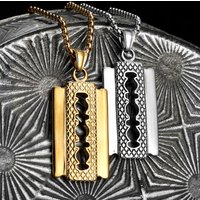 Men Razor Stainless Steel Simple Jewelry Barber Necklaces With Pendant For Male Women Punk Hip Hop Accessories Gifts Wholesale