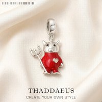 Charm Pendant Red Bear Women Summer Brand New Cute 925 Sterling Silver Fine Jewelry Gift