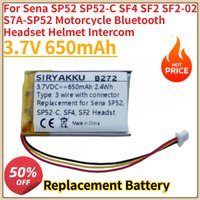 New Replacement Battery 3.7V 650mAh For Sena SP52 SP52-C SF4 SF2 SF2-02 S7A-SP52 Motorcycle Bluetooth Headset Helmet Intercom