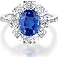 GoldAether Luxury Solid Platinum PT950 Flower Diamond Ring Women's Ring High-grade Sense Moissanite Full Diamond Ring