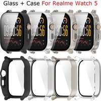 Hard PC+Tempered Glass Case For Realme Watch 5 Bumper Full Cover Protective Shell For Realme Watch 5 Screen Protector Accessory