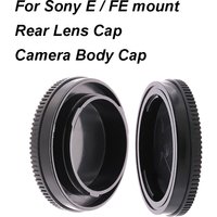 For Sony E / FE mount Lens Rear Cap or Camera Body Cap or Cap Set Plastic Black Lens Cover Lid for A7 A7R A7S A1 A9 A5000 A6000