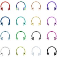 Drperfect 1pc Horseshoe Septum Rings Stainless Steel Nose Barbells Rings Cartilage Eyebrow Colorful Piercings Body Jewelry